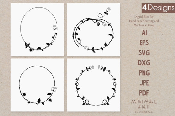 4design Floral Frame Rose Gold and Black: A Versatile Design for Romantic Occasions