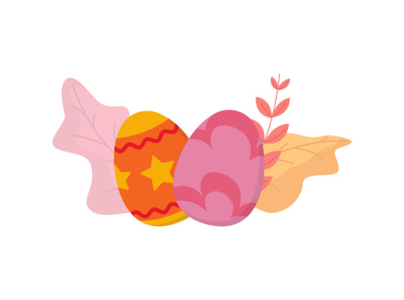 Easter Eggs Orange Pink Floral Vector: A Versatile Design Asset for Your Creative Projects