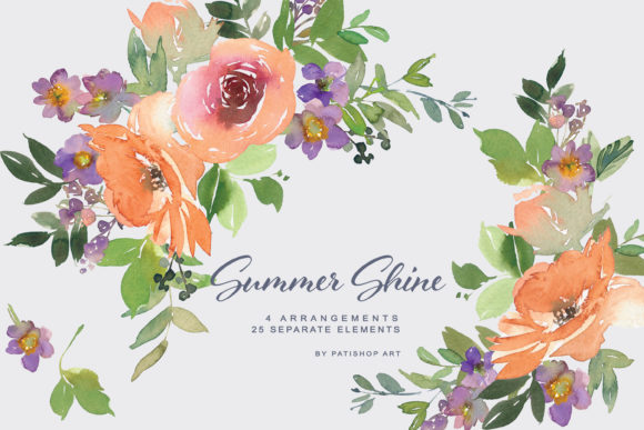 Exploring Watercolor Orange Purple Floral Clipart: A Versatile Design Choice