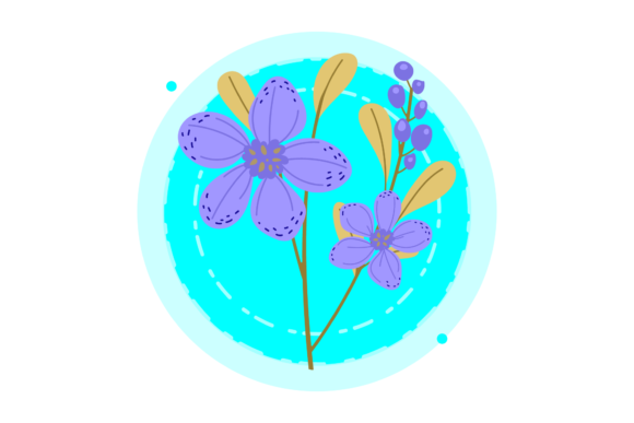 Floral Simple Spring Circle Bubble