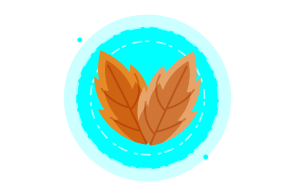 Floral Vintage Leaf Circle Bubble
