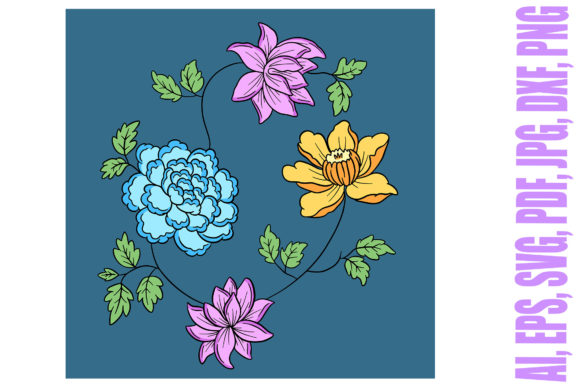 Flower Bouquet Floral Colour Line Art: A Versatile Design for Every Occasion