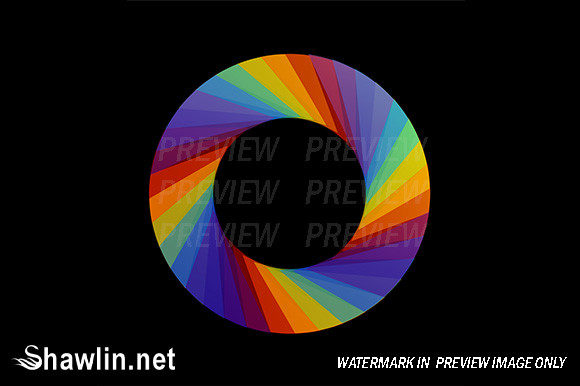 Rainbow Colored Floral Design Element: A Vibrant Addition to Your Creative Projects