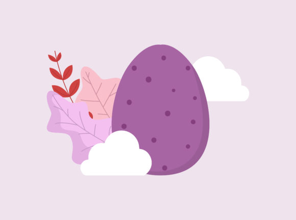 Unleashing Creativity with Easter Egg Purple Floral Cloud Vector